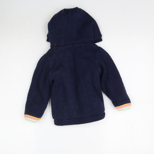 Nutmeg Boys Blue  Knit Cardigan Hoodie Size 5-6 Years