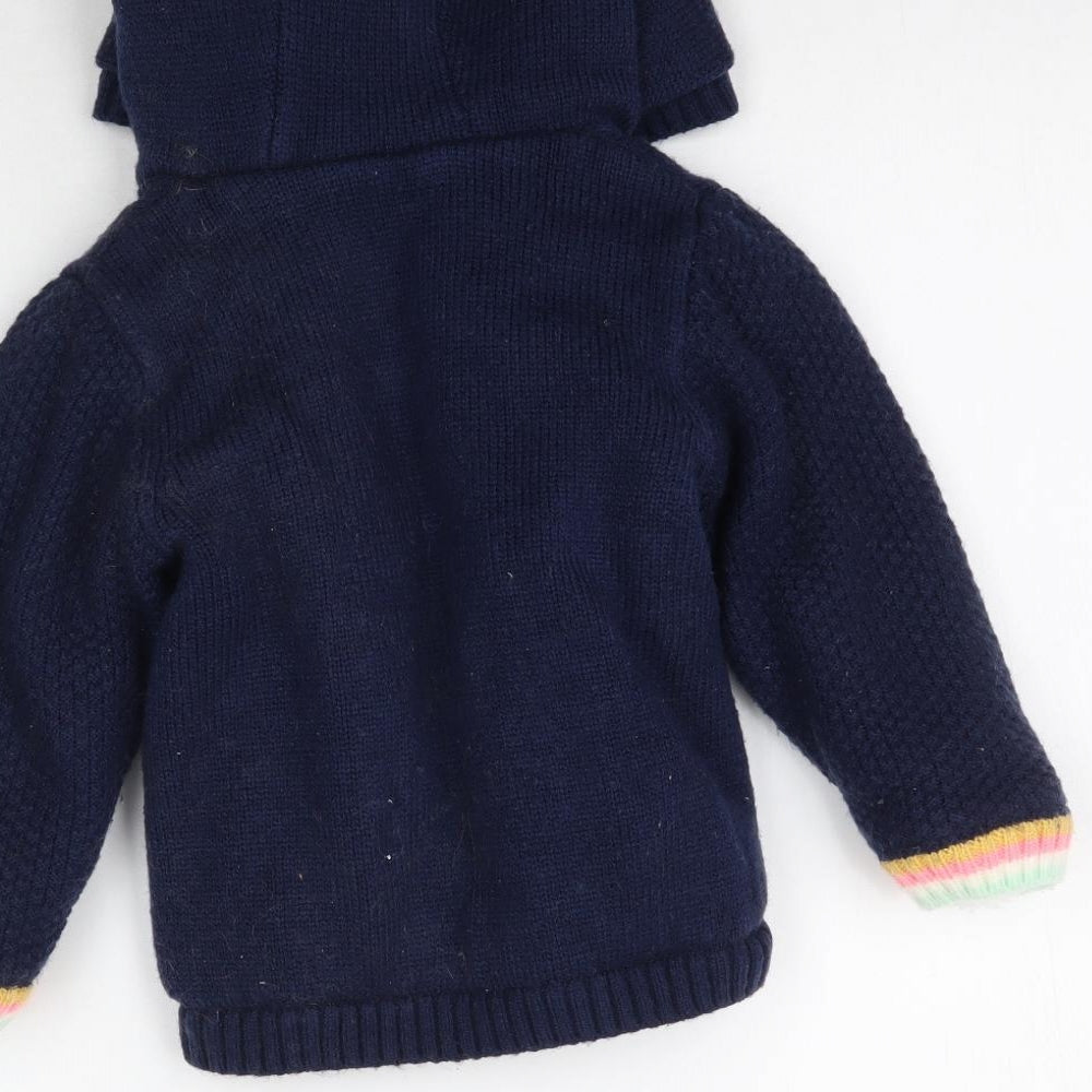 Nutmeg Boys Blue  Knit Cardigan Hoodie Size 5-6 Years