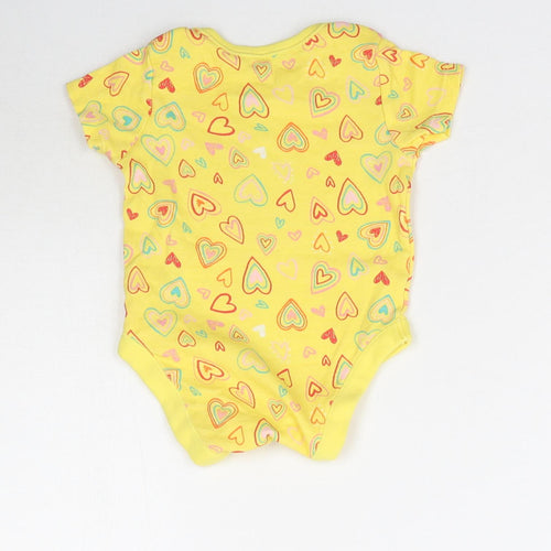 George Baby Yellow   Babygrow One-Piece Size 6-9 Months  - Love Heart print