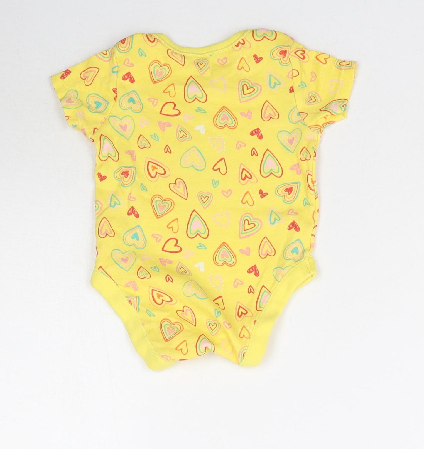 George Baby Yellow   Babygrow One-Piece Size 6-9 Months  - Love Heart print