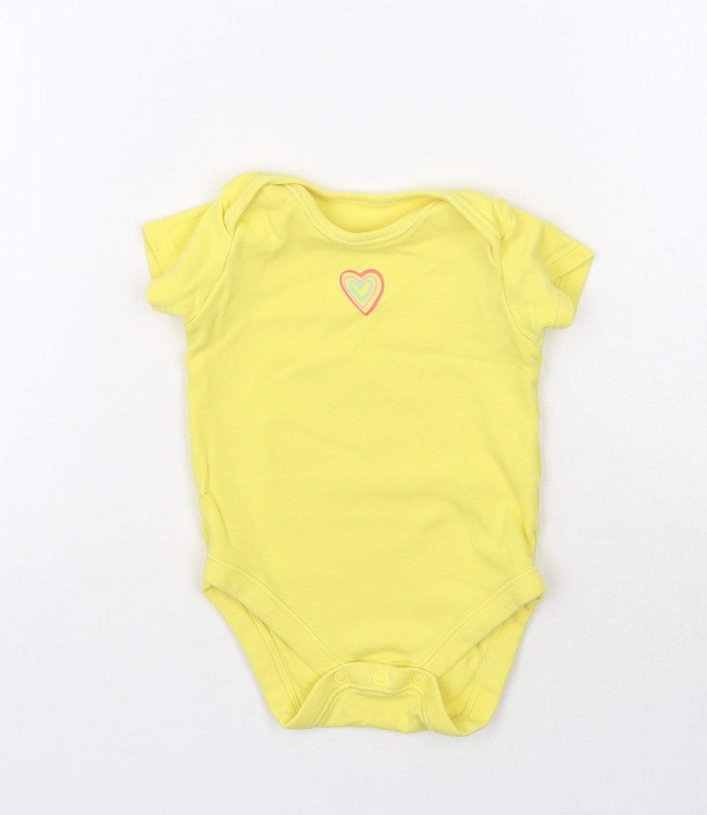 George Girls Yellow   Babygrow One-Piece Size 6-9 Months  - Love heart