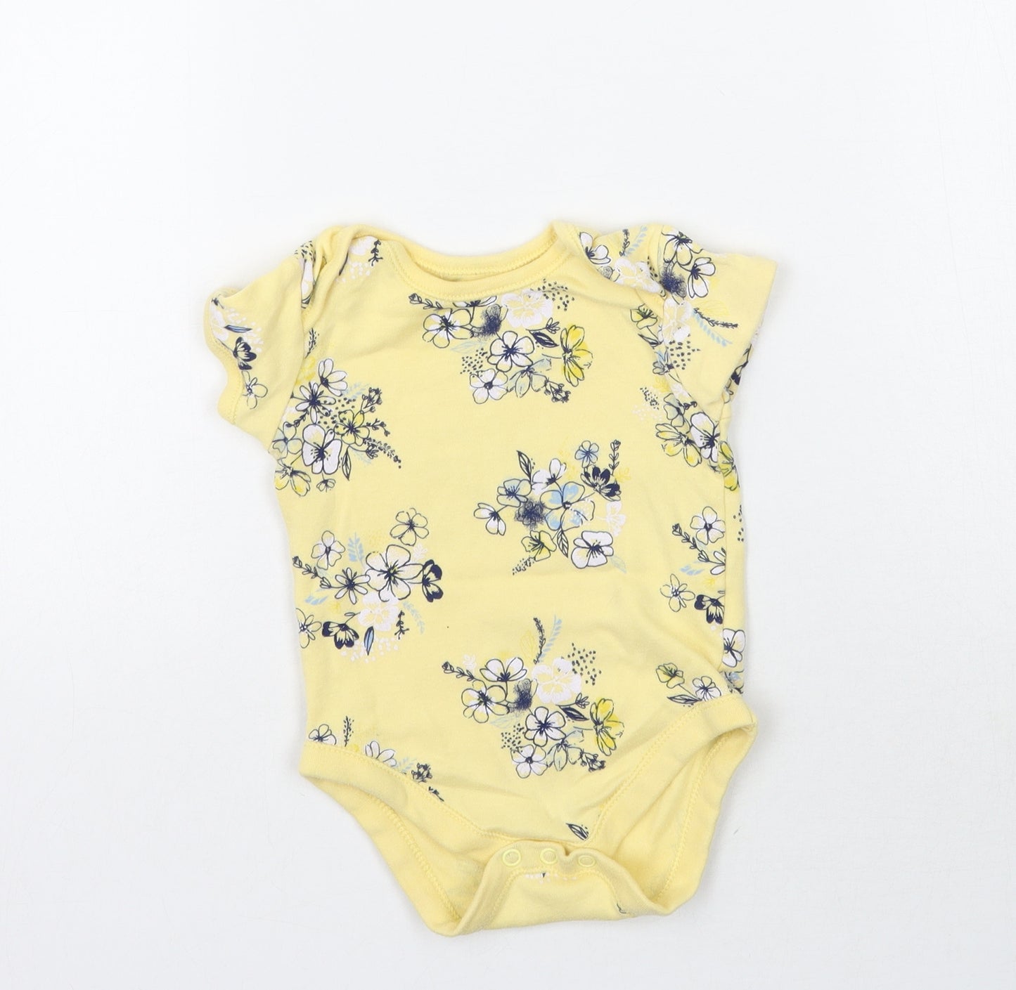 George Girls Yellow Floral  Babygrow One-Piece Size 9-12 Months
