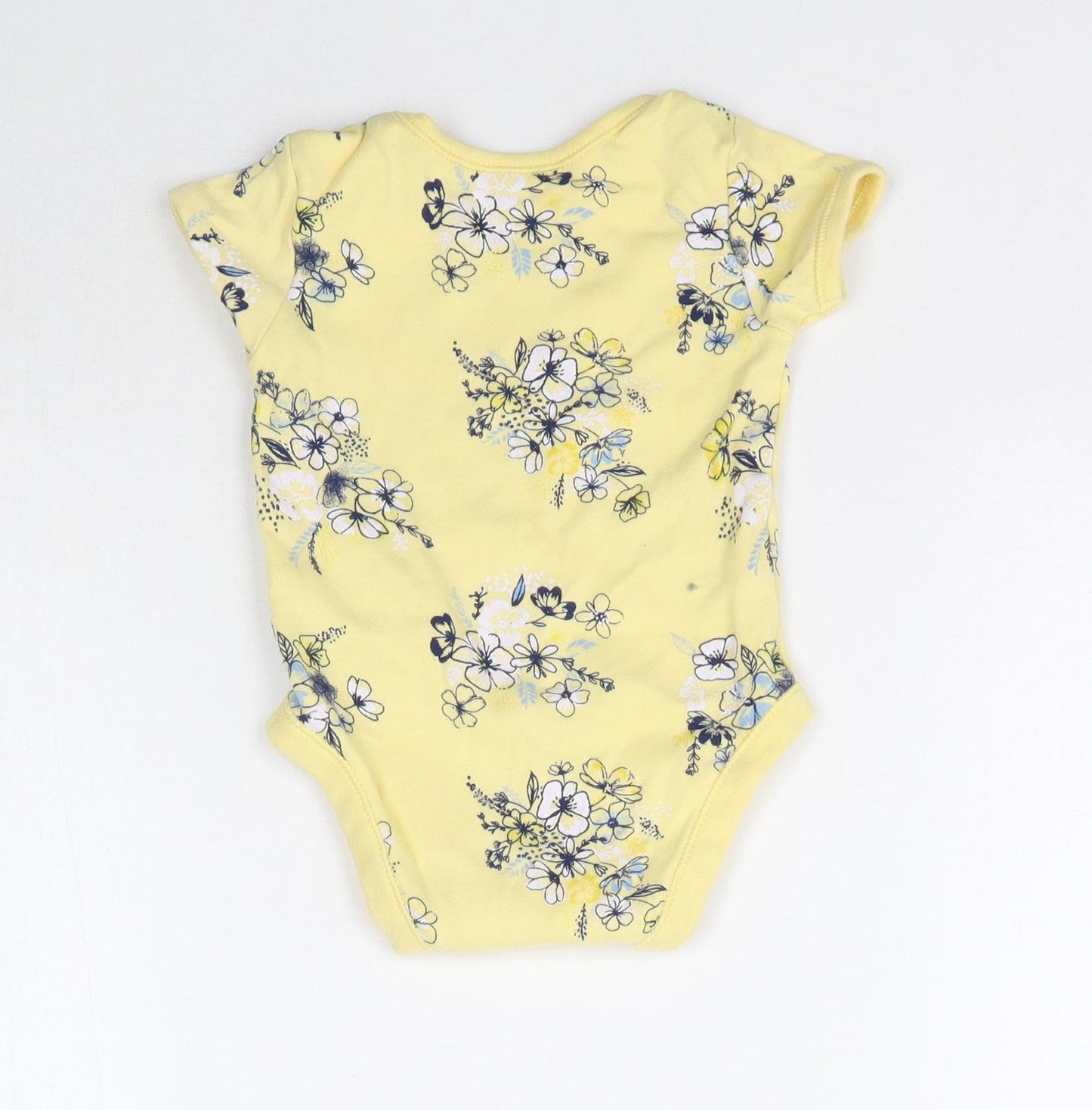 George Girls Yellow Floral  Babygrow One-Piece Size 9-12 Months
