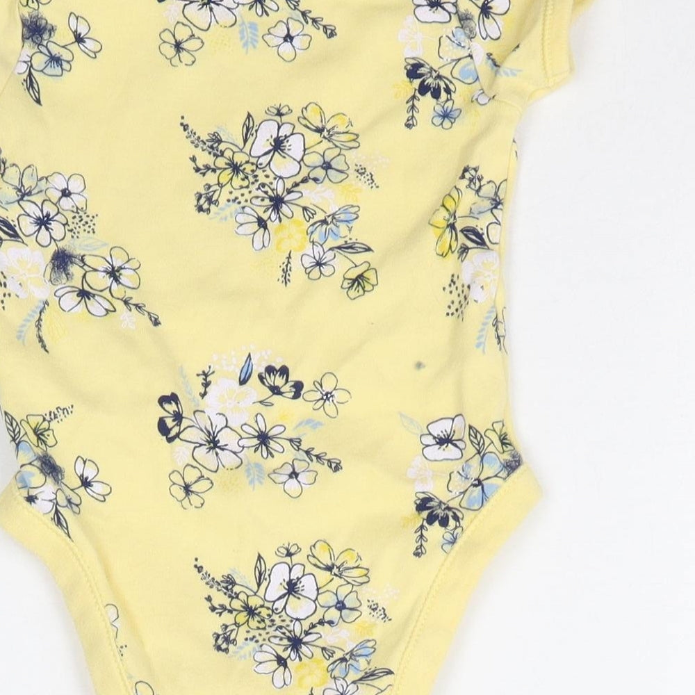 George Girls Yellow Floral  Babygrow One-Piece Size 9-12 Months
