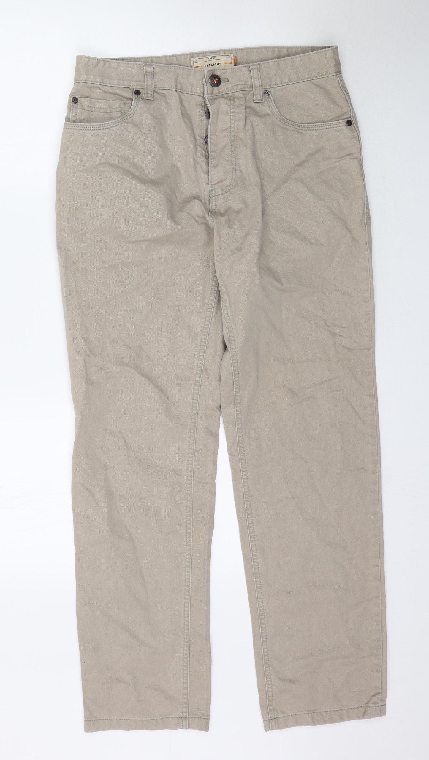 NEXT Mens Beige   Straight Jeans Size 32 L31 in