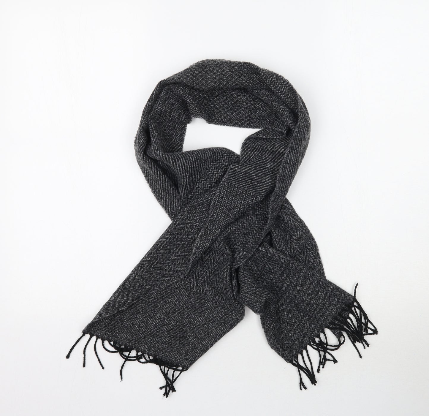 Preworn Unisex Grey  Knit Scarf  One Size