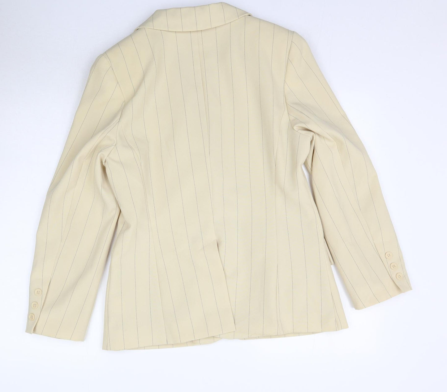 For Women Womens Beige Striped  Jacket Blazer Size 14