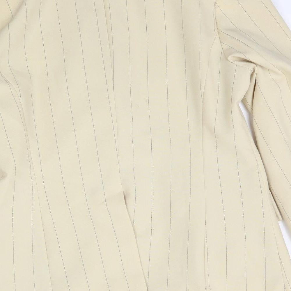 For Women Womens Beige Striped  Jacket Blazer Size 14