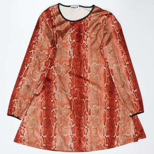 Preworn Womens Orange Animal Print  Mini  Size M  - Snake print