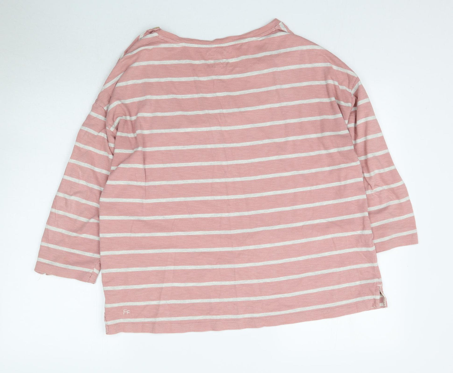 Fat Face Womens Pink Striped  Basic T-Shirt Size 14