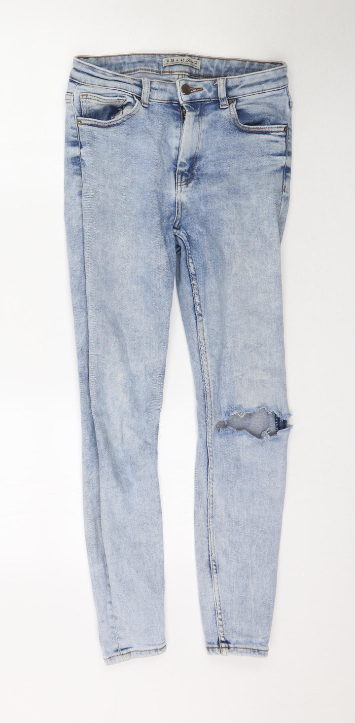 Denim Co. Womens Blue Denim Skinny Jeans Size 10 L27 in