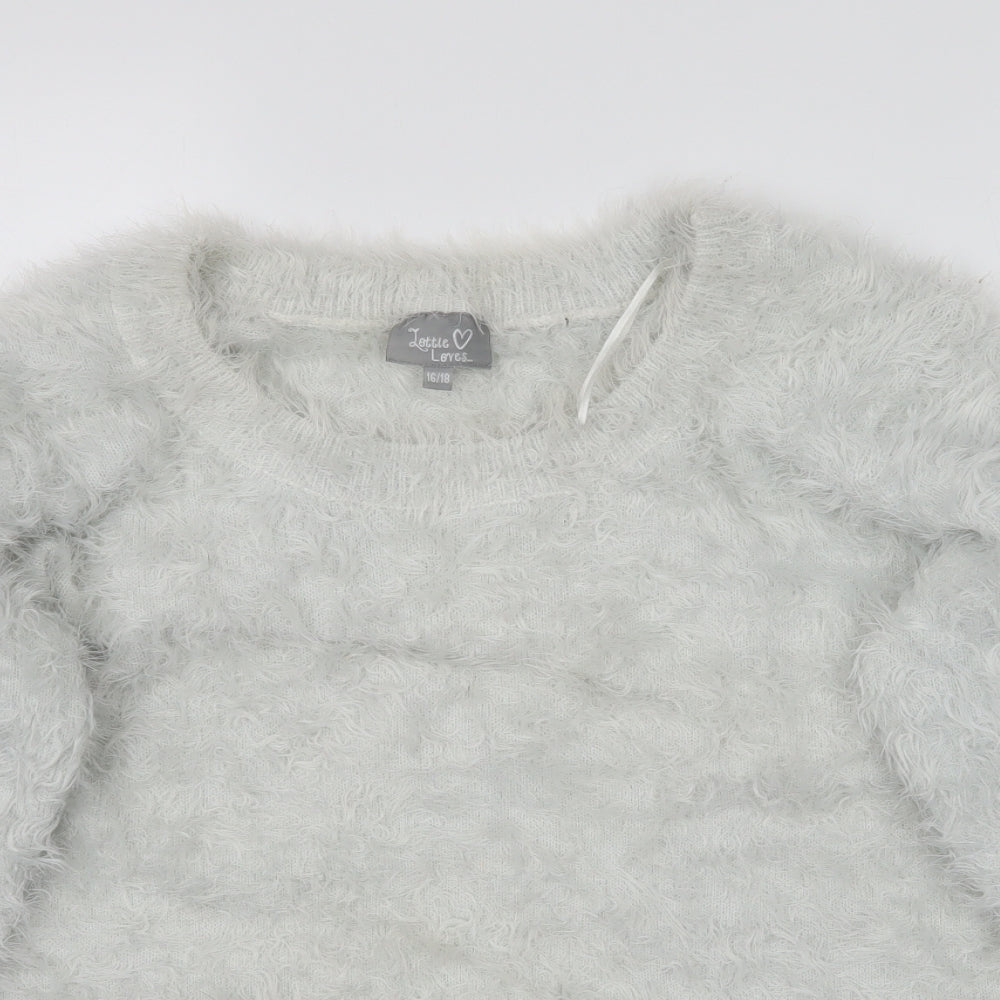 Lottie Loves Womens Grey  Knit Pullover Jumper Size 16