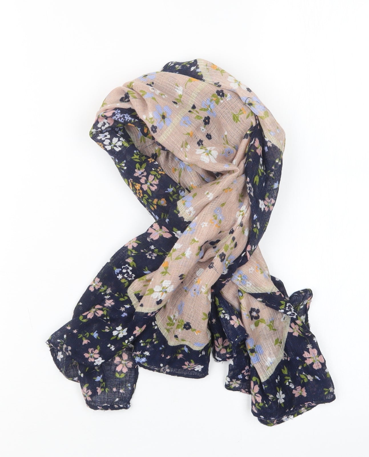 Preworn Womens Blue Geometric   Scarf