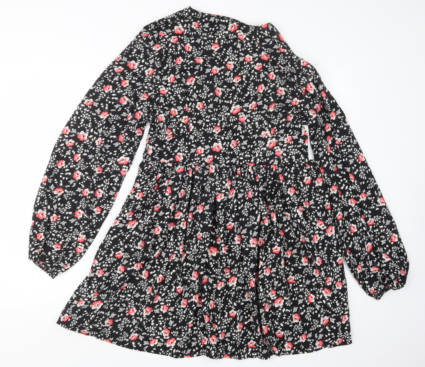 Boohoo Womens Black Geometric  A-Line  Size 12