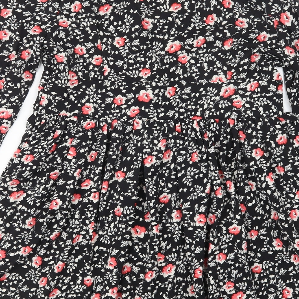 Boohoo Womens Black Geometric  A-Line  Size 12