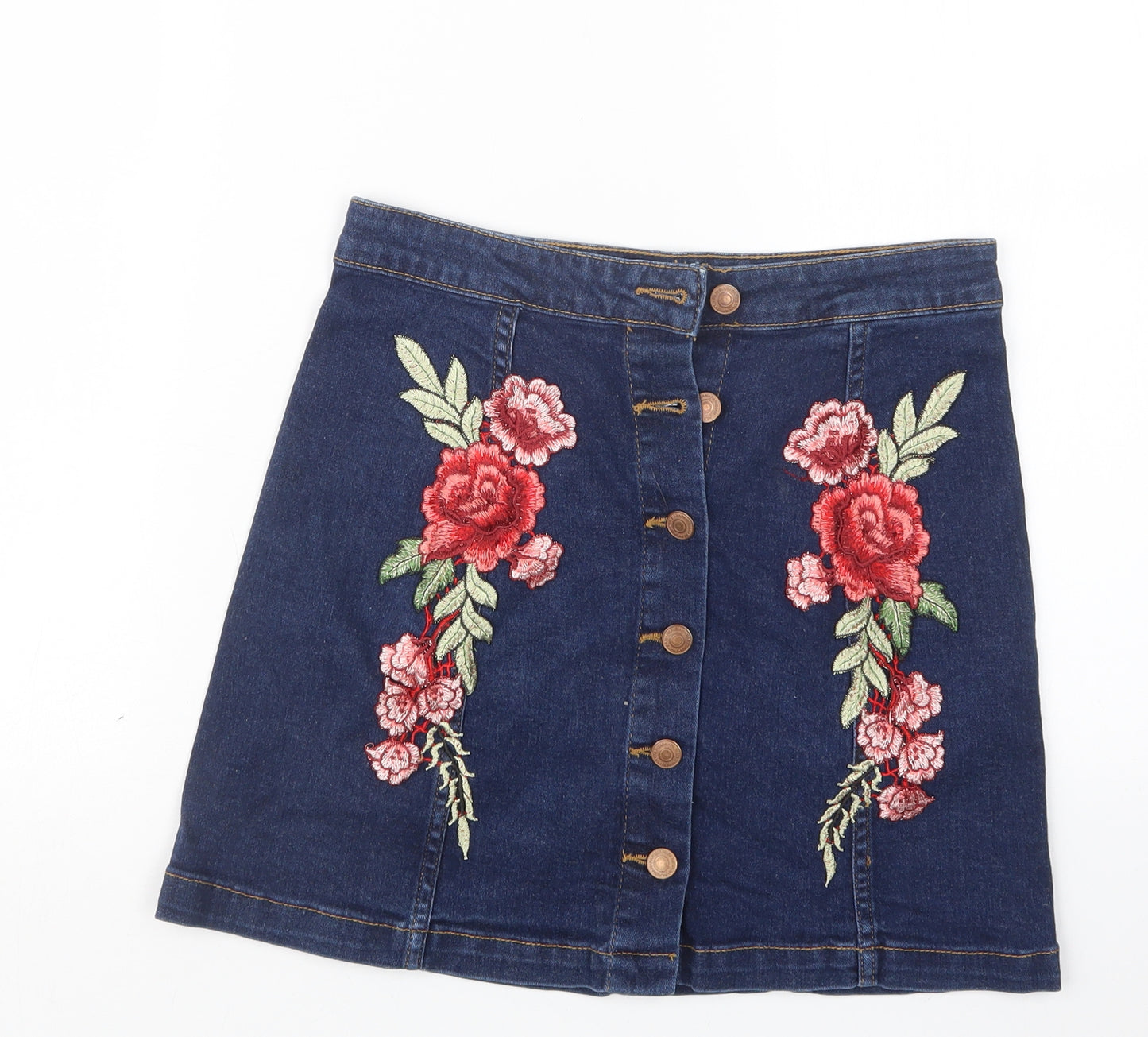 Parisian Womens Blue  Denim Straight & Pencil Skirt Size 8
