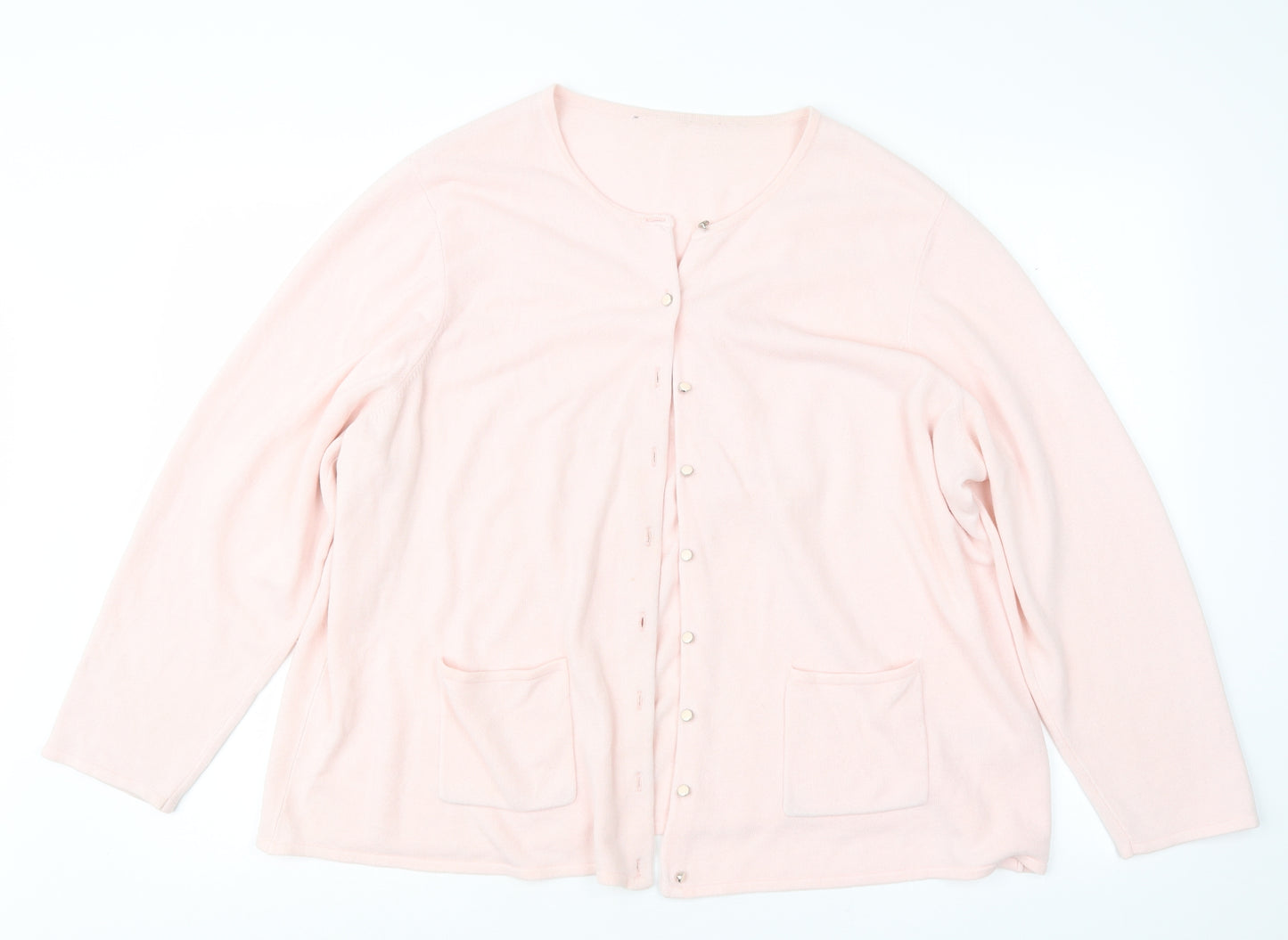 Preworn Womens Pink  Knit Cardigan Jumper Size 24