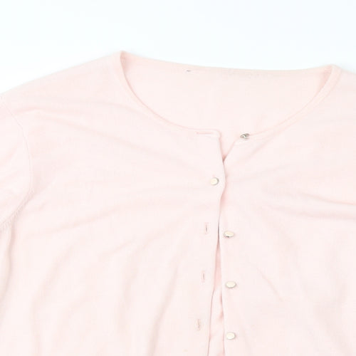 Preworn Womens Pink  Knit Cardigan Jumper Size 24