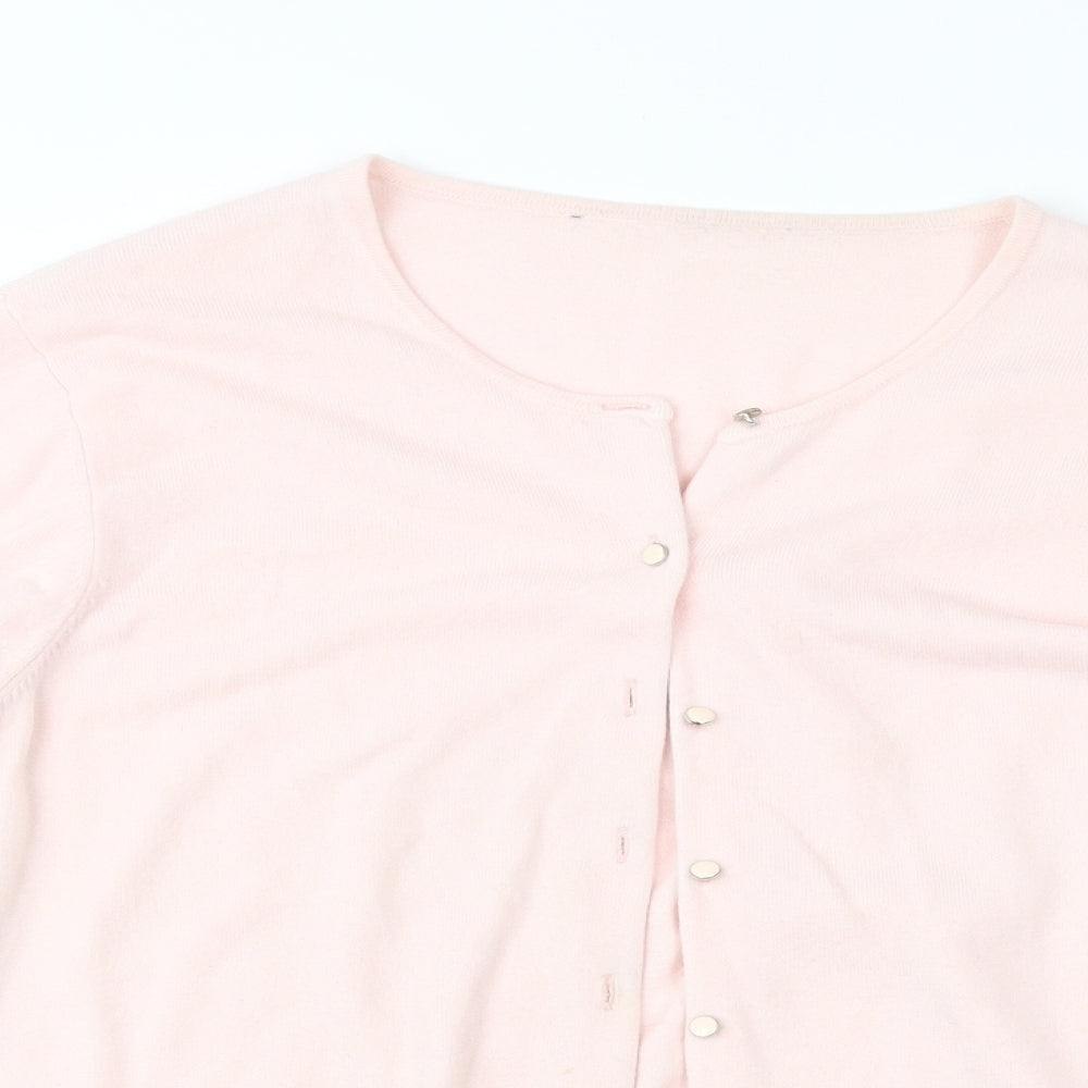 Preworn Womens Pink  Knit Cardigan Jumper Size 24