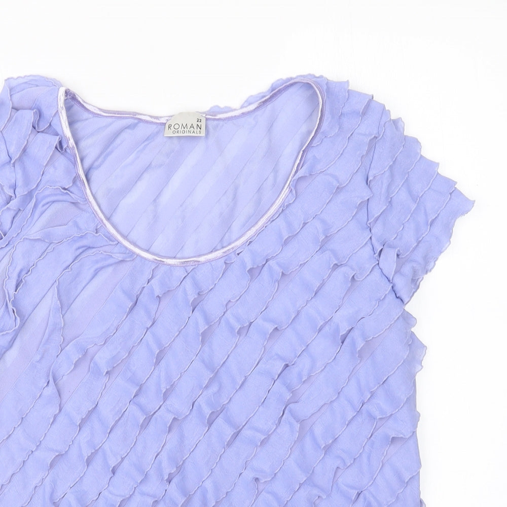 Roman Womens Purple   Basic Blouse Size 22