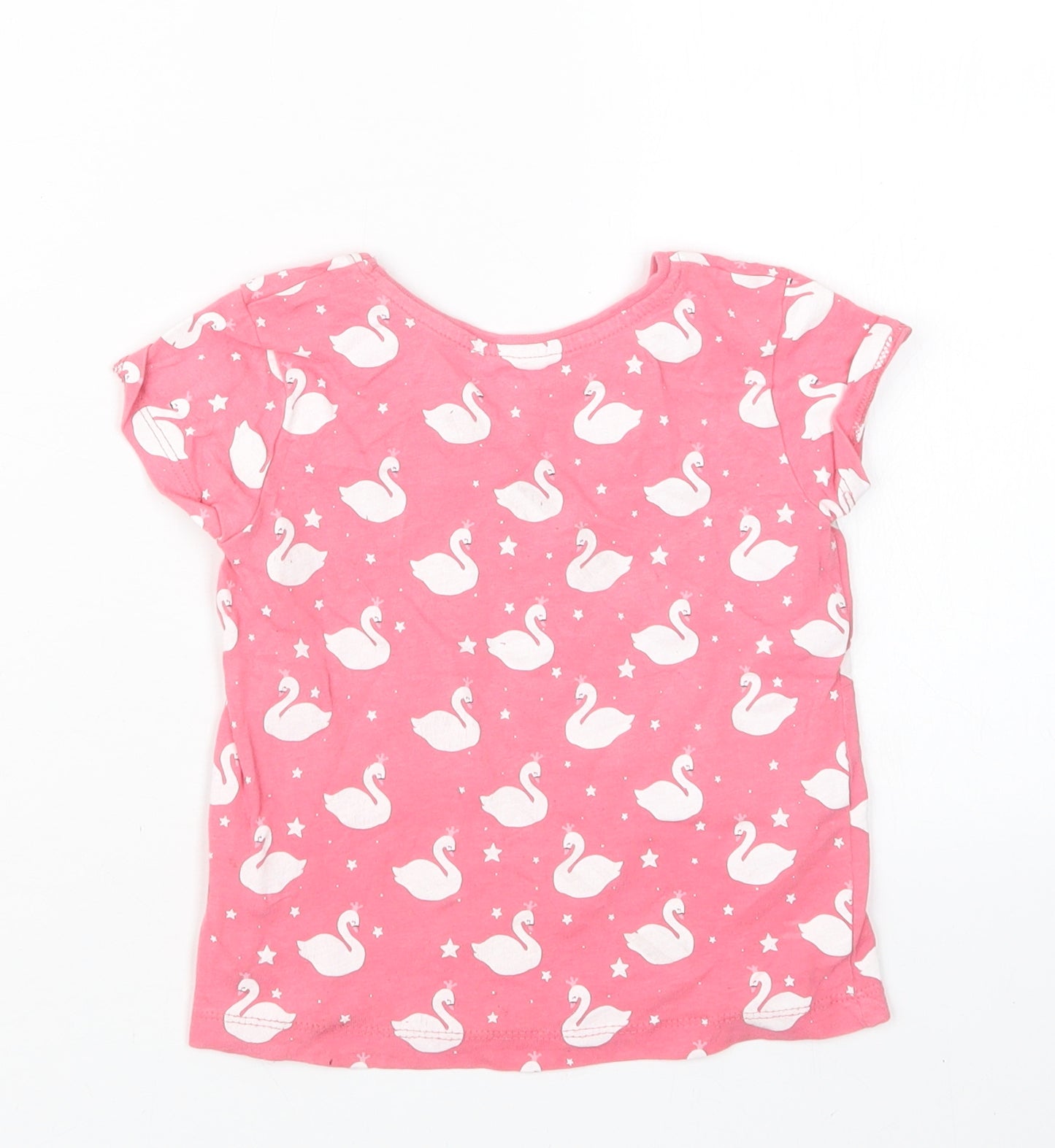 Primark Girls Pink Geometric  Basic T-Shirt Size 3-4 Years