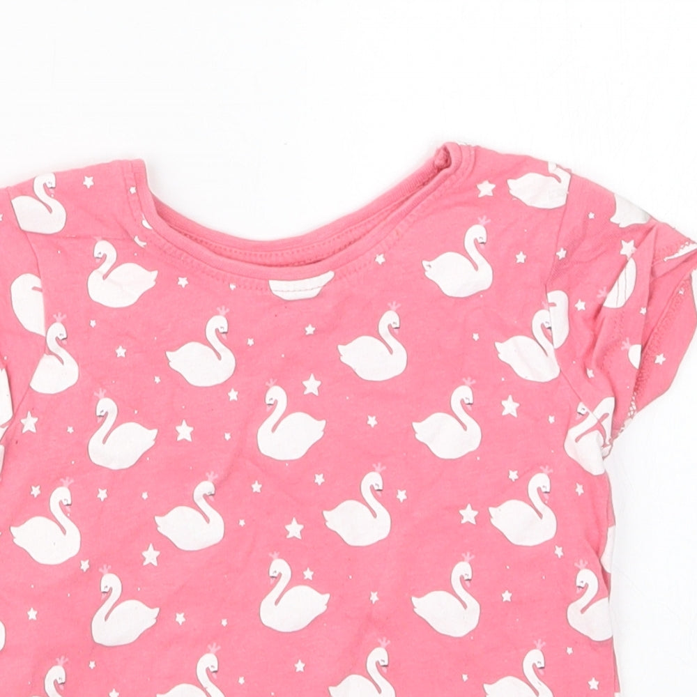 Primark Girls Pink Geometric  Basic T-Shirt Size 3-4 Years