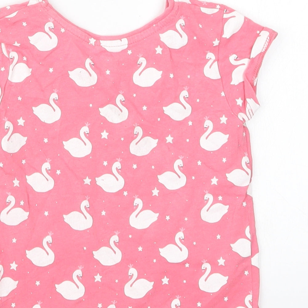 Primark Girls Pink Geometric  Basic T-Shirt Size 3-4 Years