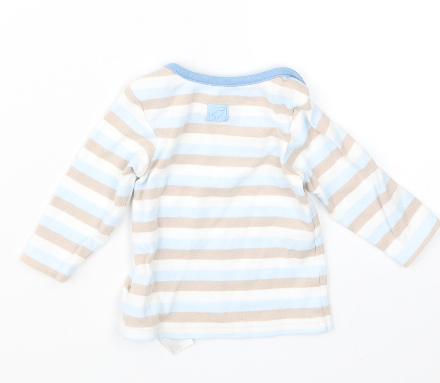 Marks and Spencer Boys Blue Striped  Basic T-Shirt Size 3-6 Months