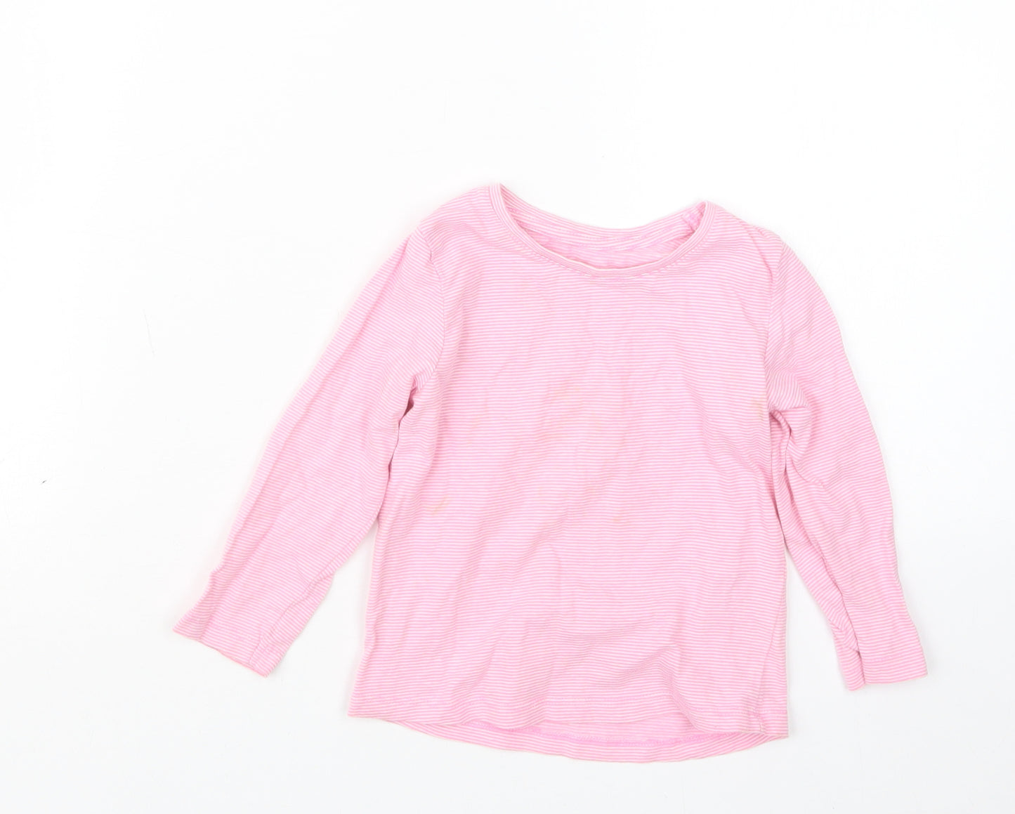 Matalan Girls Pink Striped  Basic T-Shirt Size 18-24 Months