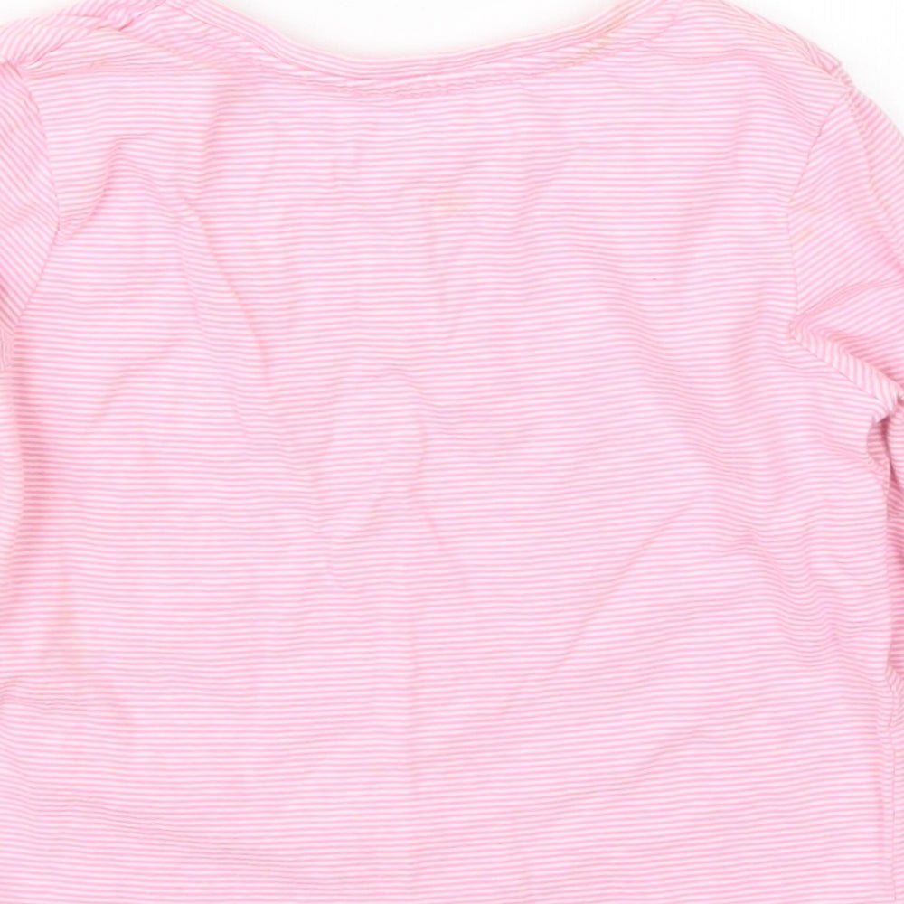 Matalan Girls Pink Striped  Basic T-Shirt Size 18-24 Months