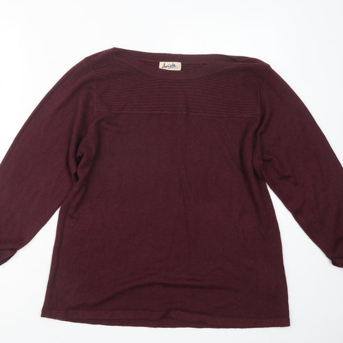 ARISTA Womens Purple  Knit Pullover Jumper Size 14
