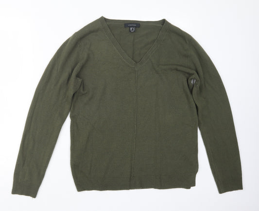 Front view of Atmosphere women’s green knit jumper, size UK 14