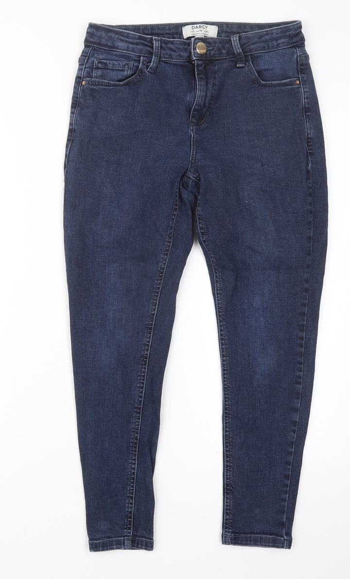 Dorothy Perkins Womens Blue Denim Straight Jeans Size 10 L23.5 in