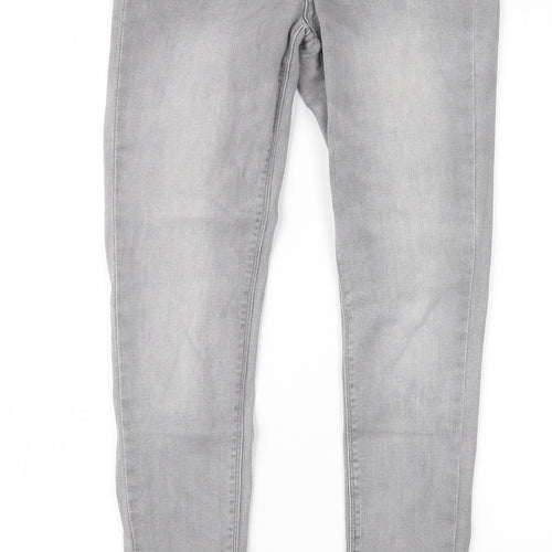 Denim Co. Womens Grey  Denim Straight Jeans Size 10 L31 in