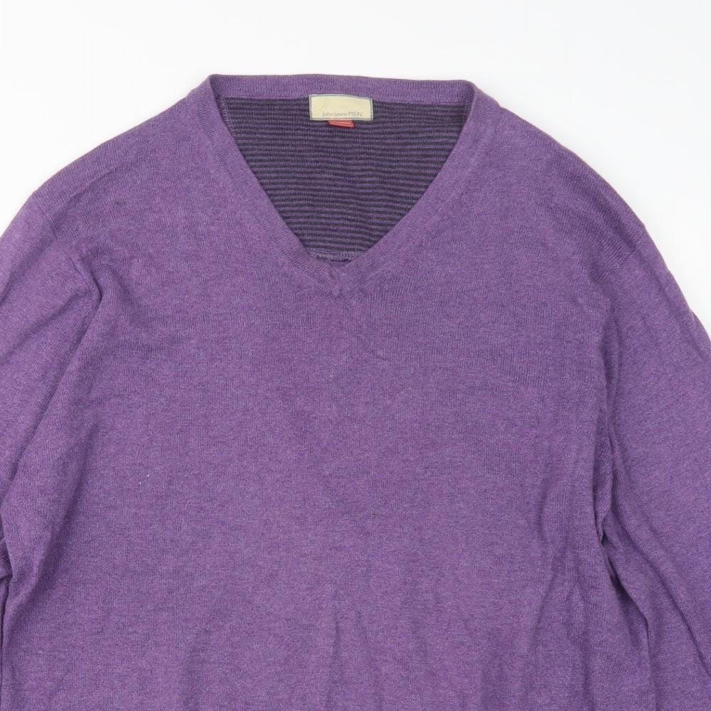 John Lewis Mens Purple  Knit Pullover Jumper Size XL