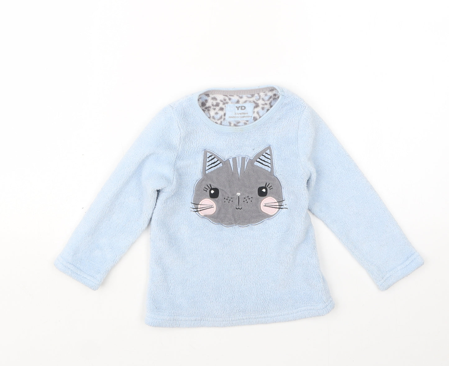 Young Dimension Girls Blue Geometric  Top Pyjama Top Size 2-3 Years