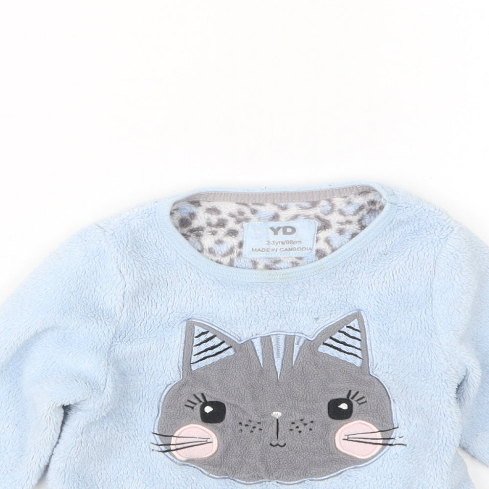 Young Dimension Girls Blue Geometric  Top Pyjama Top Size 2-3 Years