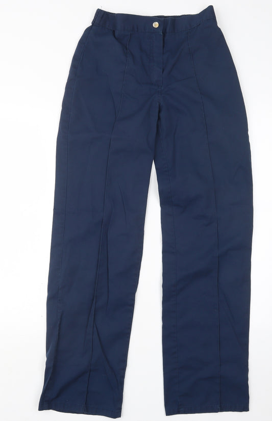 Front view of Alexandra women’s blue trousers, size UK 8, 31.5-inch leg