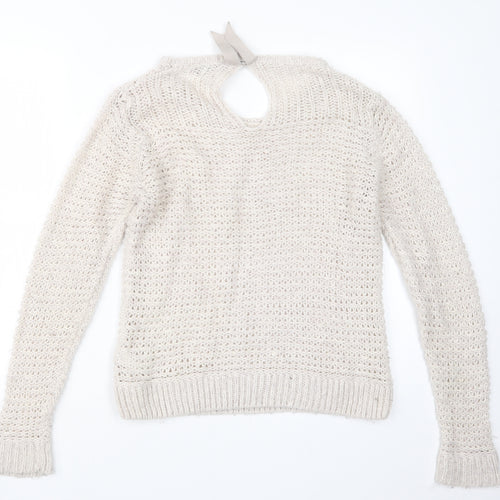 Dorothy Perkins Womens Beige  Knit Pullover Jumper Size 12