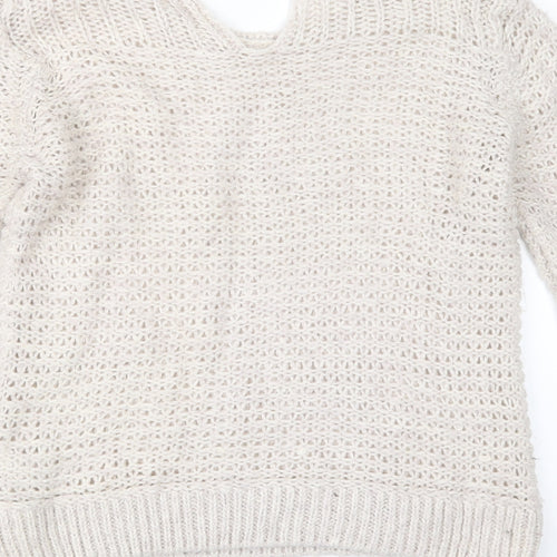 Dorothy Perkins Womens Beige  Knit Pullover Jumper Size 12