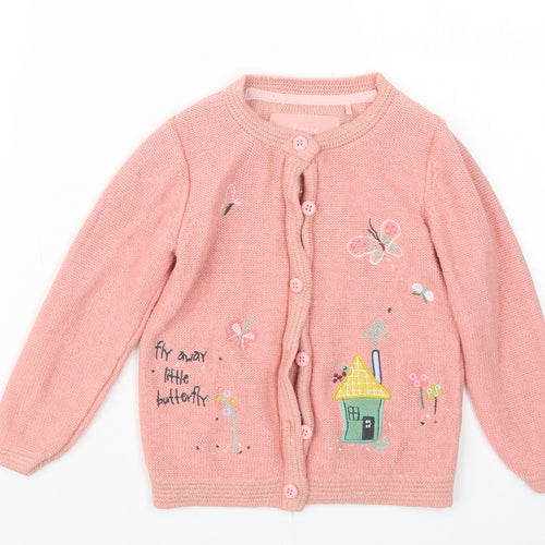 TU Girls Pink  Knit Cardigan Jumper Size 3-4 Years