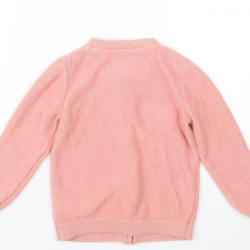 TU Girls Pink  Knit Cardigan Jumper Size 3-4 Years