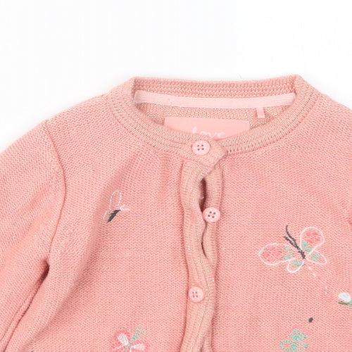 TU Girls Pink  Knit Cardigan Jumper Size 3-4 Years