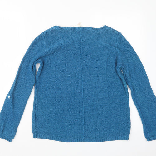 White Stuff Womens Blue  Knit Pullover Jumper Size 12