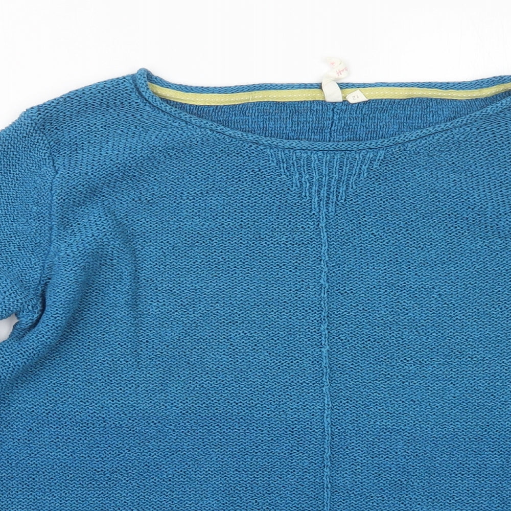 White Stuff Womens Blue  Knit Pullover Jumper Size 12