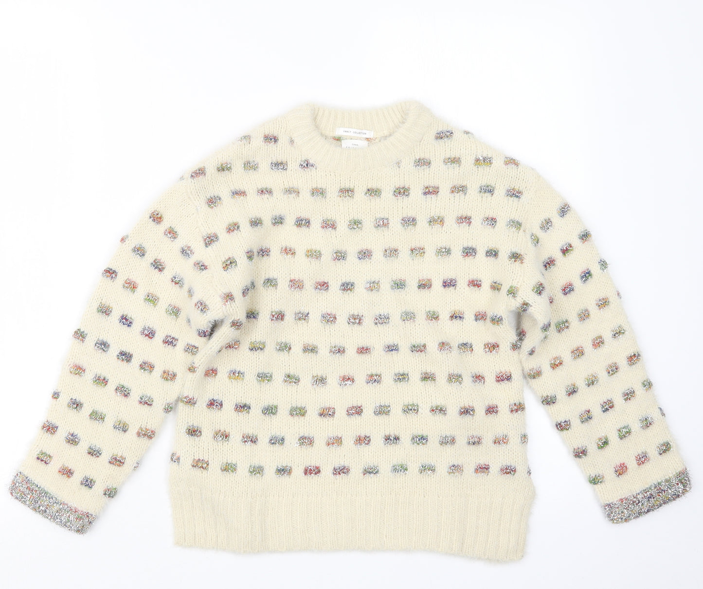 Zara Girls Beige  Knit Pullover Jumper Size 8-9 Years