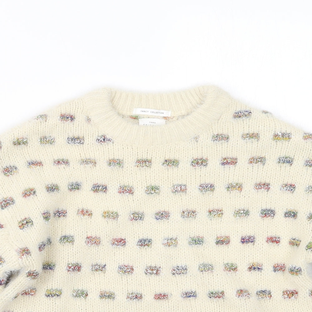 Zara Girls Beige  Knit Pullover Jumper Size 8-9 Years