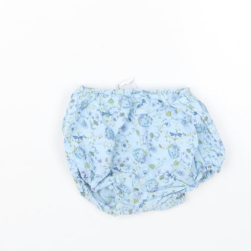 Petit Bateau Girls Blue Geometric  Cropped Trousers Size 12 Months