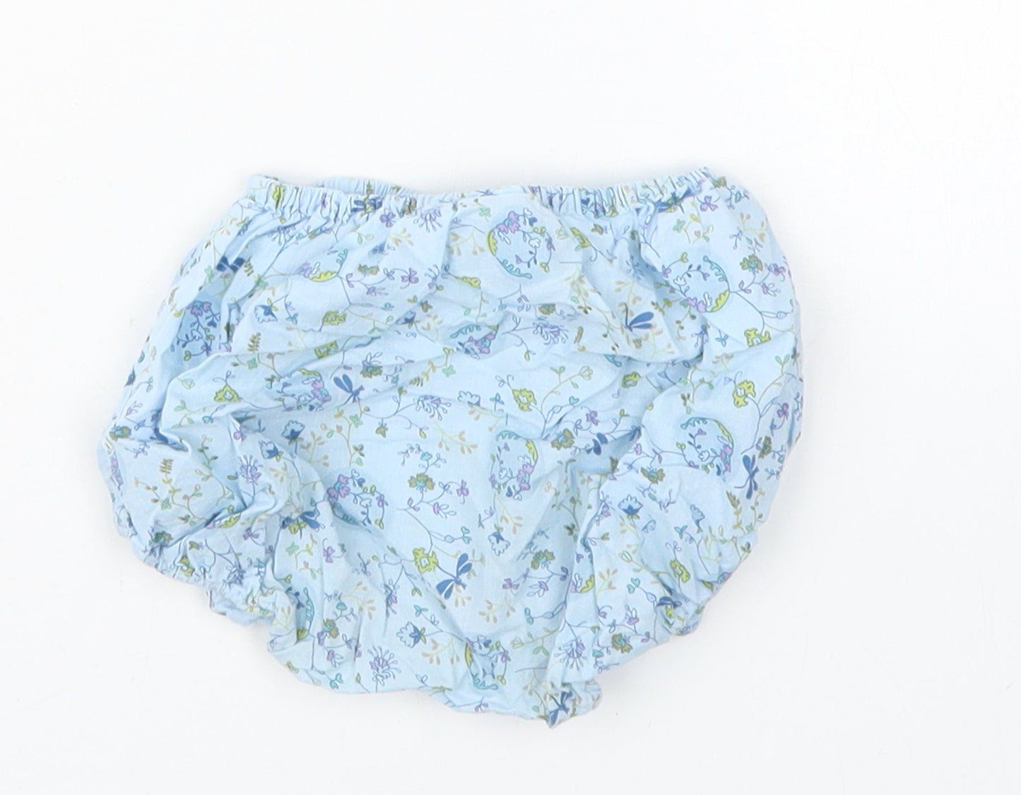 Petit Bateau Girls Blue Geometric  Cropped Trousers Size 12 Months