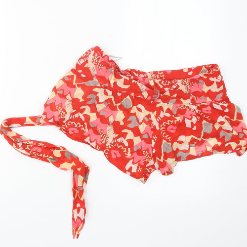 French Connection Womens Red Geometric  Hot Pants Shorts Size S